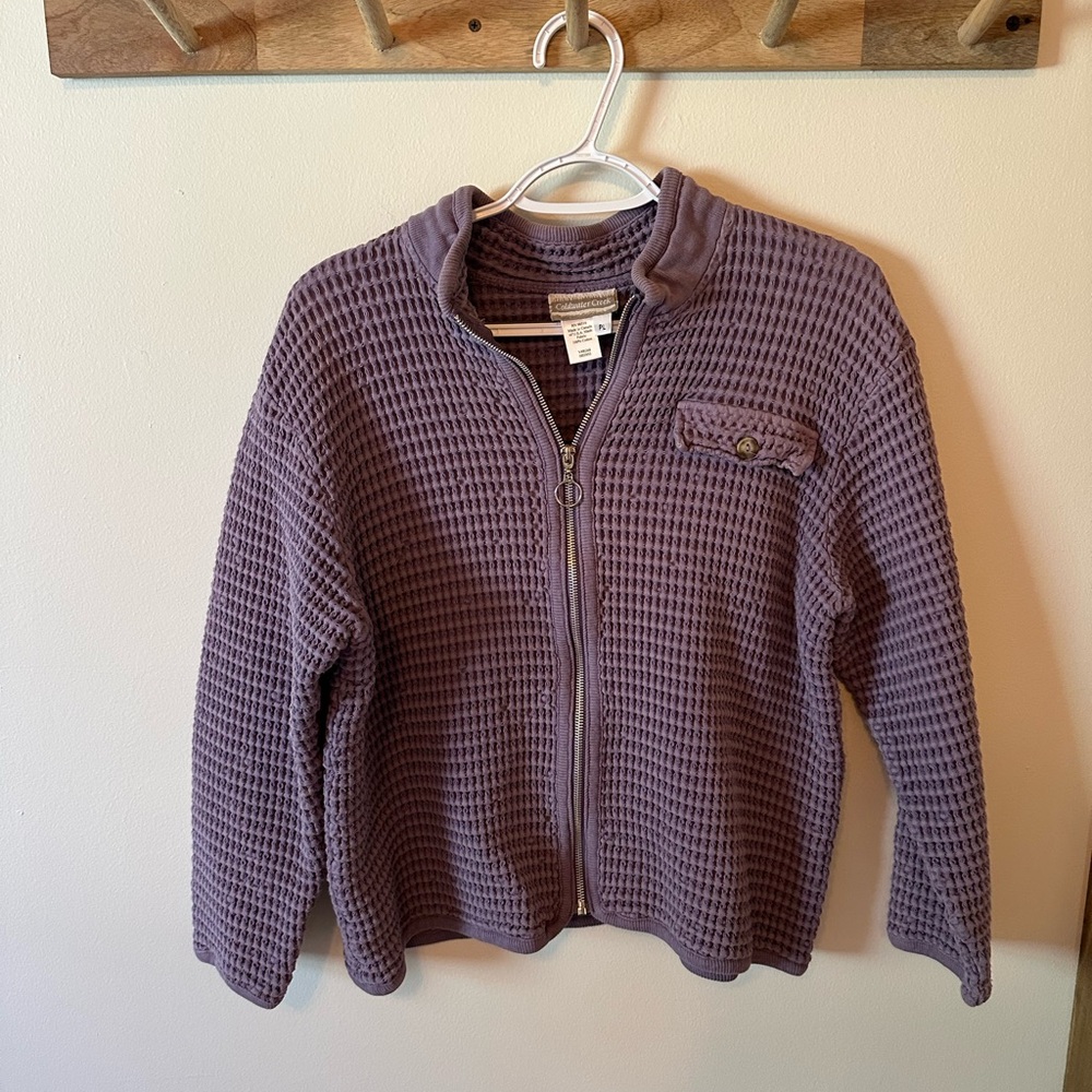 Coldwater Creek Lavender Waffle Knit Jacket